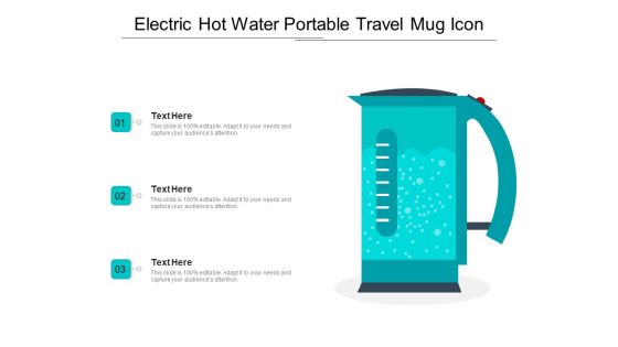 Electric Hot Water Portable Travel Mug Icon Ppt PowerPoint Presentation File Structure PDF