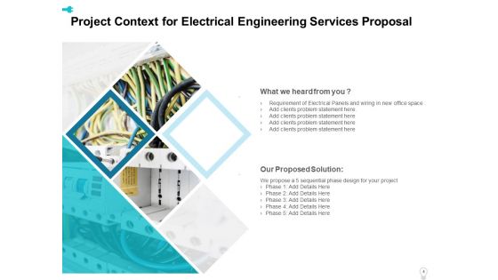 Electrical Engineering Services Proposal Ppt PowerPoint Presentation Complete Deck With Slides