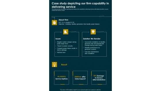 Electrical Fixtures Services Agreement Case Study Depicting Our Firm One Pager Sample Example Document