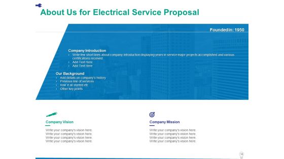 Electrical Service Proposal Template Ppt PowerPoint Presentation Complete Deck With Slides