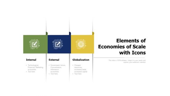 Elements Of Economies Of Scale With Icons Ppt PowerPoint Presentation Gallery Samples PDF
