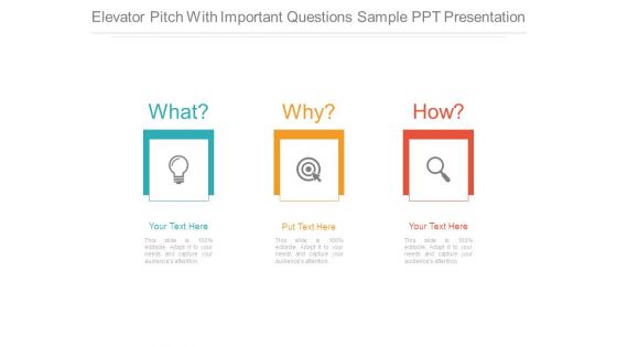 Elevator Pitch With Important Questions Sample Ppt Presentation Elevator Pitch With Important Questions Sample Ppt Presentation