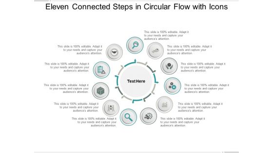 Eleven Connected Steps In Circular Flow With Icons Ppt PowerPoint Presentation Gallery Skills