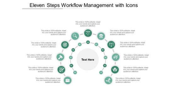 Eleven Steps Workflow Management With Icons Ppt PowerPoint Presentation Infographics Slides