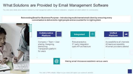 Email Management Software What Solutions Are Provided By Email Management Software Slides PDF