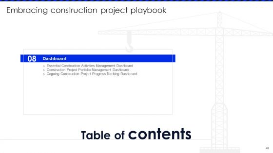 Embracing Construction Project Playbook Ppt PowerPoint Presentation Complete Deck With Slides