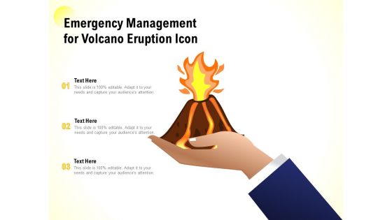 Emergency Management For Volcano Eruption Icon Ppt PowerPoint Presentation File Graphics Example PDF