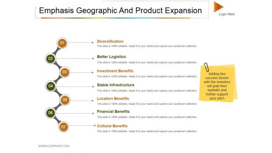 Emphasis Geographic And Product Expansion Ppt PowerPoint Presentation Inspiration Graphics Design