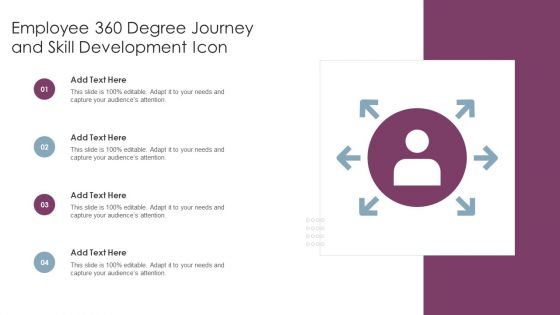 Employee 360 Degree Journey And Skill Development Icon Clipart PDF
