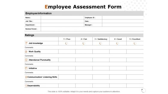 Employee Assessment Form Ppt PowerPoint Presentation Pictures Guide Employee Assessment Form Ppt PowerPoint Presentation Pictures Guide