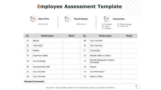 Employee Assessment Template Ppt PowerPoint Presentation Slides Graphics Download Employee Assessment Template Ppt PowerPoint Presentation Slides Graphics Download