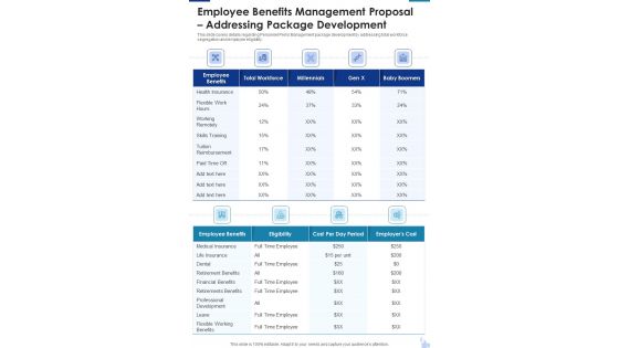 Employee Benefits Management Proposal Addressing Package Development One Pager Sample Example Document Employee Benefits Management Proposal Addressing Package Development One Pager Sample Example Document