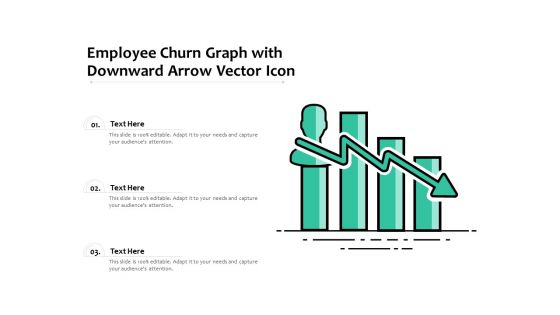 Employee Churn Graph With Downward Arrow Vector Icon Ppt PowerPoint Presentation Gallery Graphics Example PDF