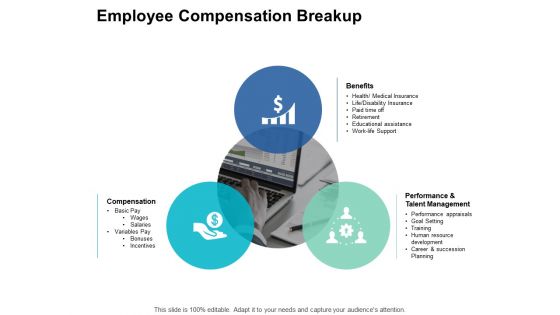 Employee Compensation Breakup Talent Management Ppt PowerPoint Presentation File Graphics Tutorials