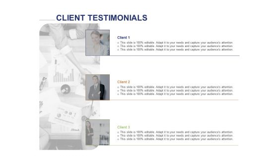 Employee Compensation Proposal Client Testimonials Ppt Infographic Template Background PDF