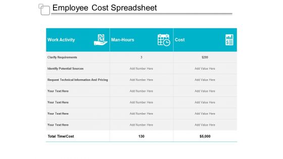 Employee Cost Spreadsheet Ppt PowerPoint Presentation Gallery Outfit