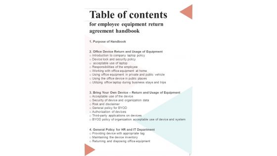 Employee Device Return And Guidelines For Company Handbook