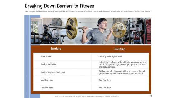 Employee Health And Fitness Program Ppt PowerPoint Presentation Complete Deck With Slides