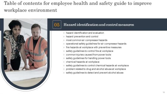 Employee Health And Safety Guide To Improve Workplace Environment Ppt PowerPoint Presentation Complete Deck With Slides