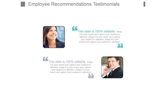 Employee Recommendations Testimonials Powerpoint Slide Deck Samples