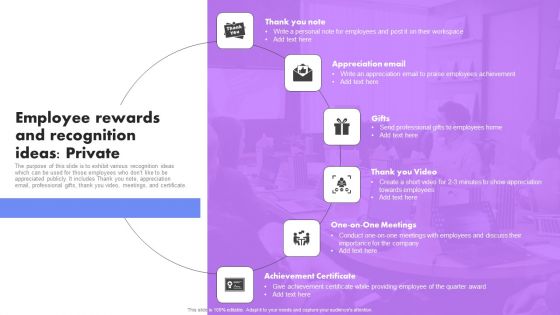 Employee Rewards And Recognition Ideas Private Developing Employee Retention Techniques Introduction PDF
