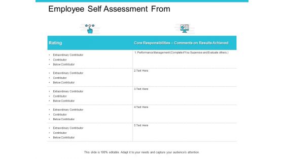 Employee Self Assessment From Ppt PowerPoint Presentation Pictures Influencers Employee Self Assessment From Ppt PowerPoint Presentation Pictures Influencers
