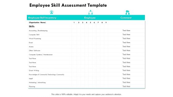 Employee Skill Assessment Template Ppt PowerPoint Presentation Ideas Graphics Design