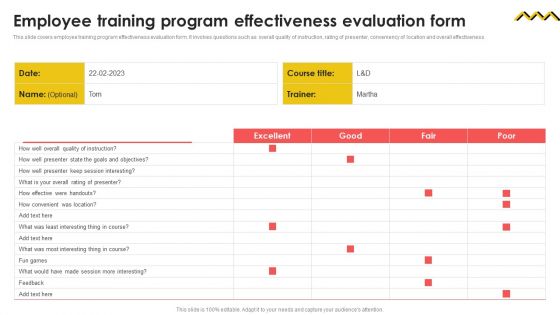 Employee Training Program Effectiveness Evaluation Form Elements PDF Employee Training Program Effectiveness Evaluation Form Elements PDF