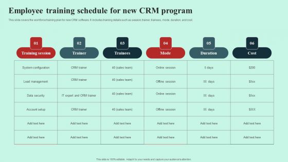 Employee Training Schedule For New CRM Program Structure PDF Employee Training Schedule For New CRM Program Structure PDF