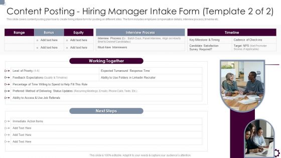 Employee Value Proposition Content Posting Hiring Manager Intake Form Template 1 Of 2 Template PDF