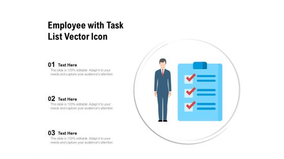 Employee With Task List Vector Icon Ppt PowerPoint Presentation Gallery Templates PDF