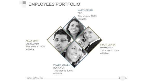 Employees Portfolio Template 3 Ppt PowerPoint Presentation Clipart