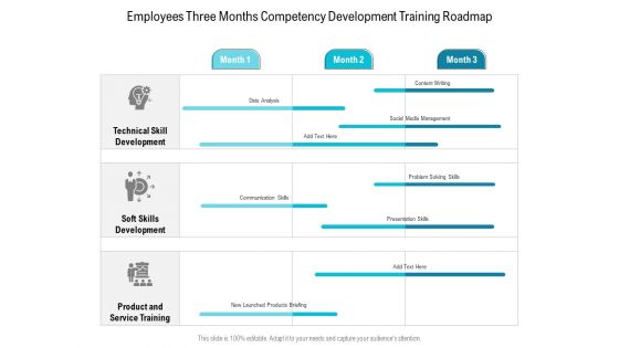 Employees Three Months Competency Development Training Roadmap Designs