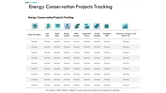 Energy Conservation Projects Tracking Ppt PowerPoint Presentation Layouts Gallery