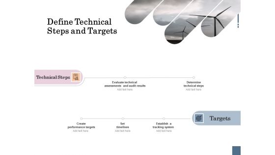 Energy Tracking Device Define Technical Steps And Targets Ppt PowerPoint Presentation Styles File Formats PDF
