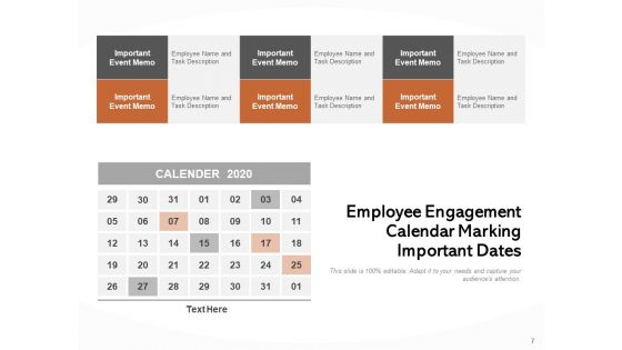 Engagement Calendar For Employee Activities Team Management Ppt PowerPoint Presentation Complete Deck