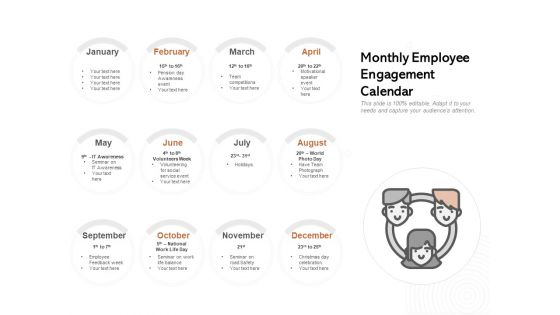 Engagement Calendar For Employee Activities Team Management Ppt PowerPoint Presentation Complete Deck