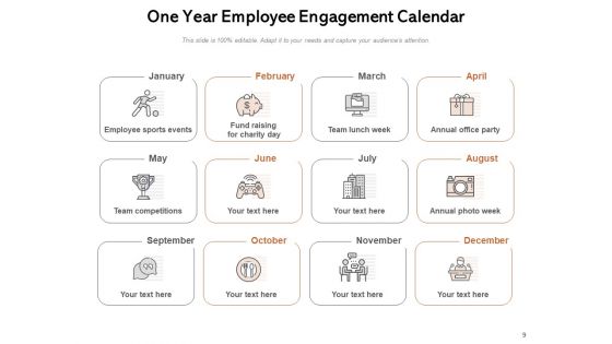 Engagement Calendar For Employee Activities Team Management Ppt PowerPoint Presentation Complete Deck