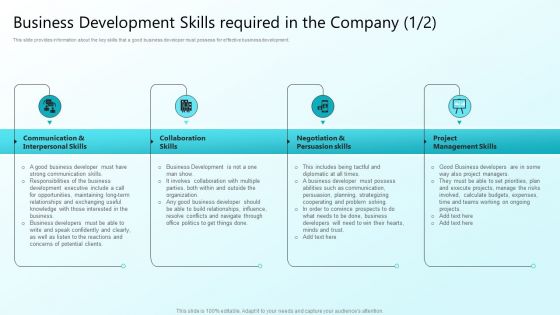 Enhancing Sales Through Effective Business Development Planning Procedure Business Development Skills Demonstration PDF