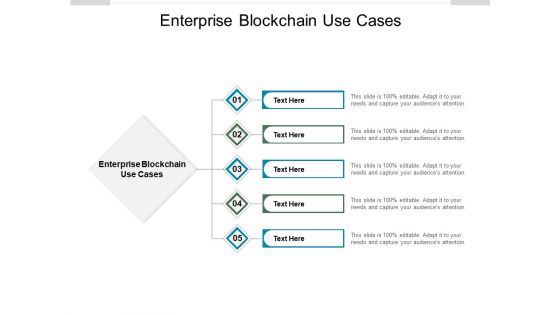 Enterprise Blockchain Use Cases Ppt PowerPoint Presentation Ideas Example File Cpb Pdf