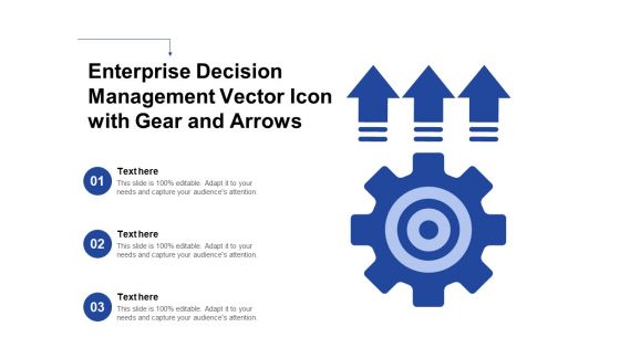 Enterprise Decision Management Vector Icon With Gear And Arrows Ppt PowerPoint Presentation Professional Ideas PDF