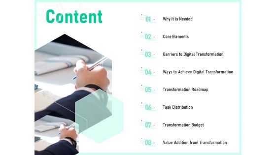 Enterprise Digital Transformation Content Ppt Icon Grid PDF