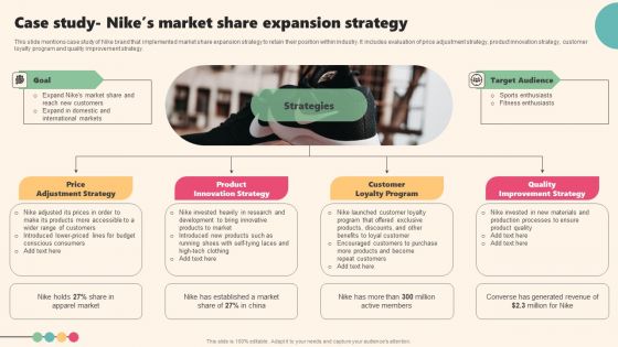 Enterprise Leaders Technique To Achieve Market Control Case Study Nikes Market Share Expansion Strategy Slides PDF