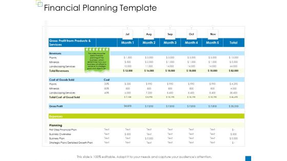 Enterprise Management Financial Planning Template Information PDF