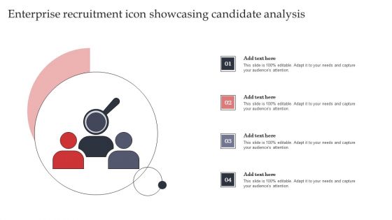 Enterprise Recruitment Icon Showcasing Candidate Analysis Mockup PDF