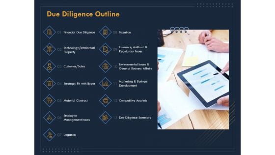 Enterprise Review Due Diligence Outline Ppt Slides Smartart PDF Enterprise Review Due Diligence Outline Ppt Slides Smartart PDF