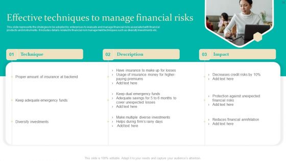 Enterprise Risk Management Techniques Ppt PowerPoint Presentation Complete Deck With Slides