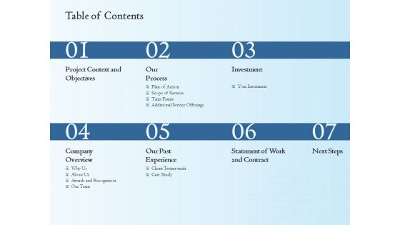 Enterprise Software Development Service Table Of Contents Download PDF