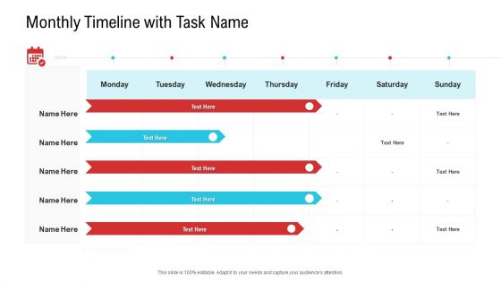 Enterprise System Business Administration Monthly Timeline With Task Name Professional PDF