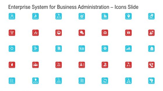 Enterprise System For Business Administration Icons Slide Diagrams PDF
